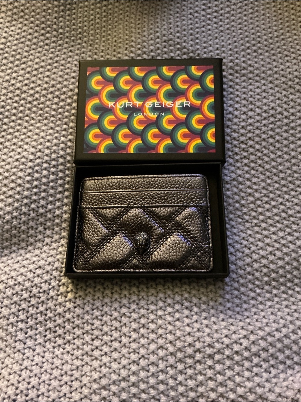 Kurt Geiger Black Quilted Leather Card Holder